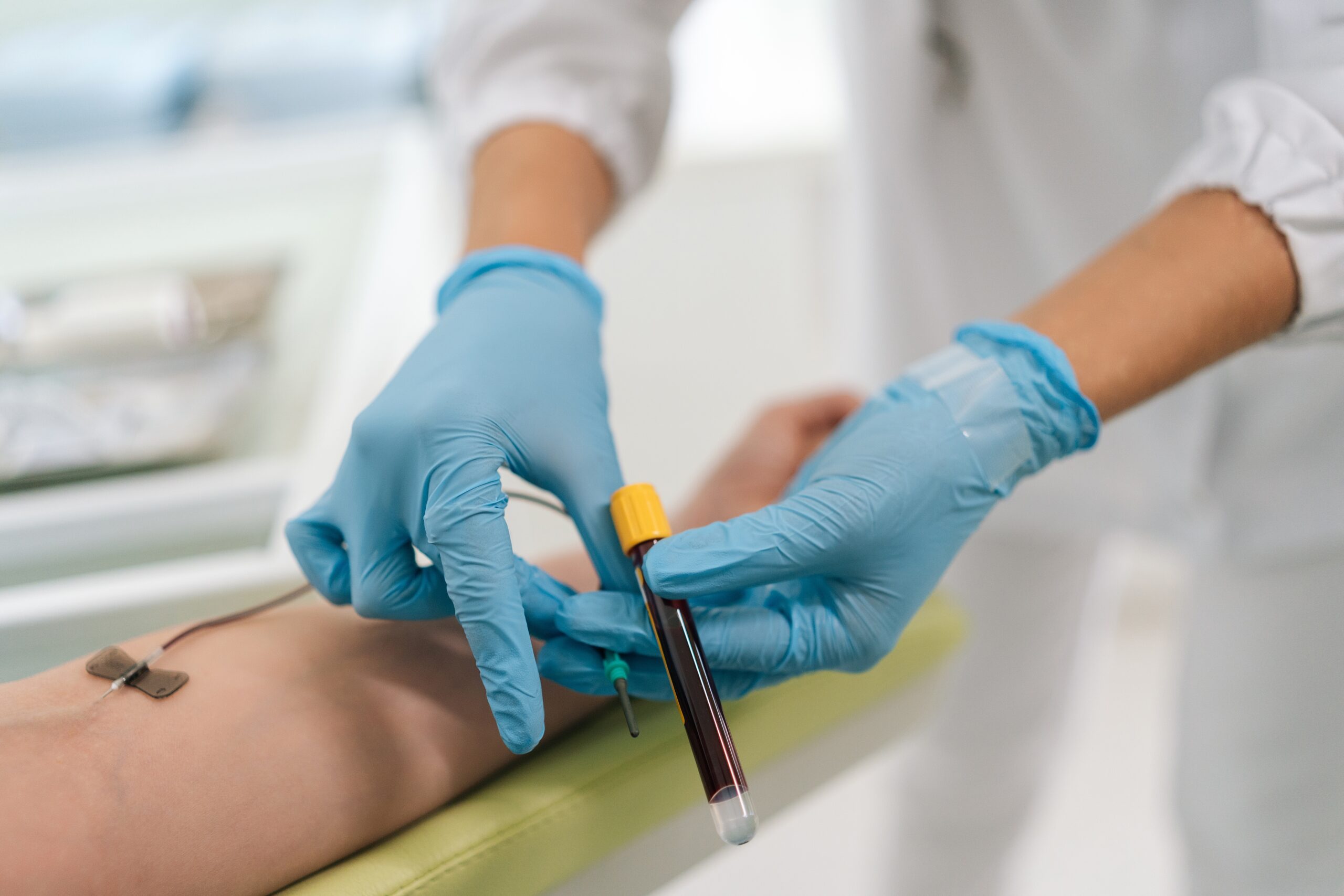 Blood being drawn from a patient.